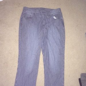 Navy and white pin striped jeans